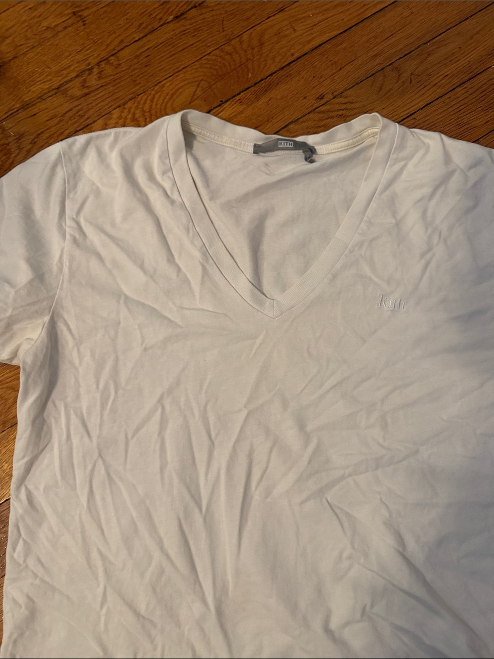 Kith White V-Neck Short Sleeve Tee